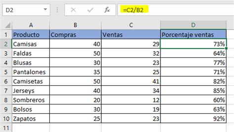 Calcular porcentajes en Excel fórmula para calcular porcentajes IONOS