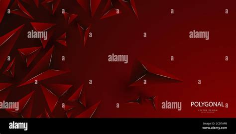 Abstract Background With D Triangles Luxury Of Red With Gold Line