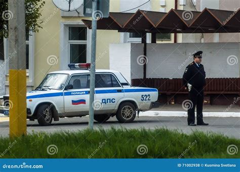 Russian Inspector The Policeman On The Highway Editorial Stock Photo
