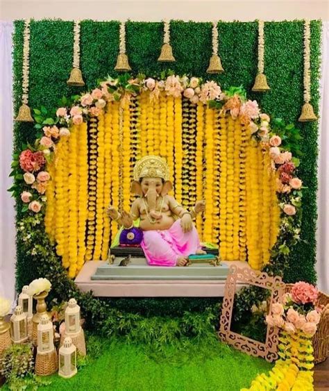 Flower Decoration For Ganpati Eco Friendly Ganpati Decoration Ganpati