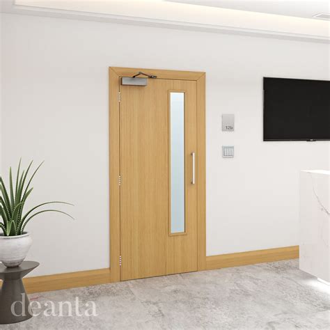 Deanta Pre Finished Oak Flush Fd30 Fire Door From £11199