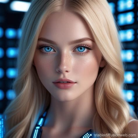 Year Old Woman Adriana Lima Lookalike With Blonde Hair Stable