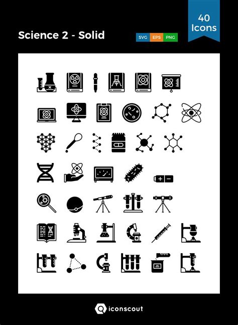 Science 2 Solid Icon Pack 40 Solid Icons