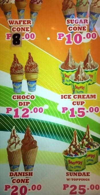 Menu At Scoopy Ice Cream Restaurant Mandaluyong