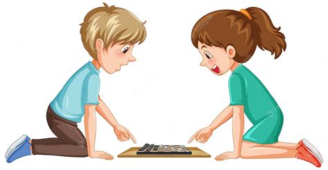 Kids Playing Board Games Clip Art