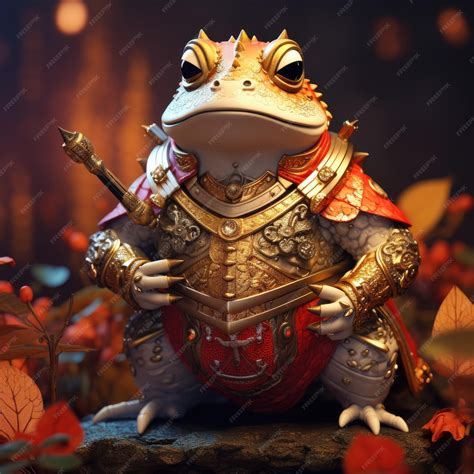 Premium Ai Image An Adorable Toad In Samurai Armor Surreal Photograph