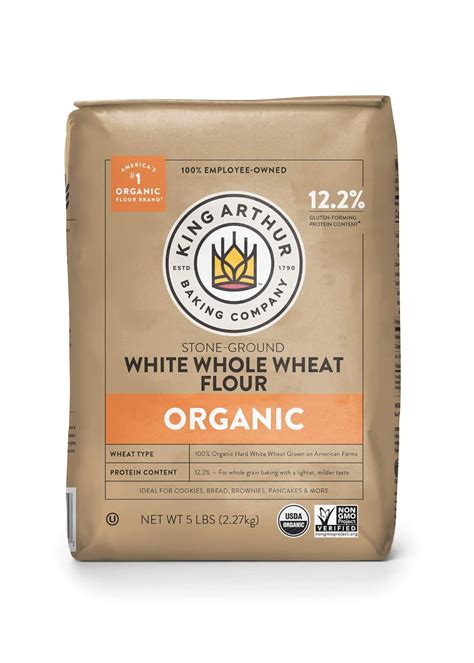 Buy King Arthur 100 Organic White Whole Wheat Flour 100 Whole Grain