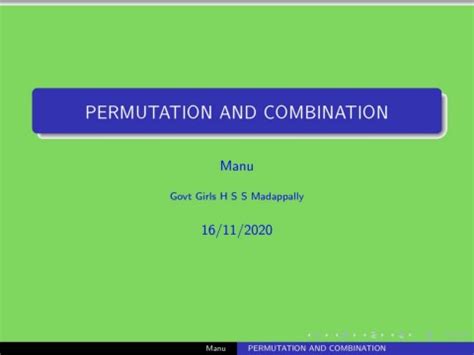 PERMUTATION AND COMBINATION