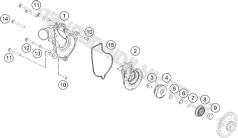 Náhradní díly KTM Schéma WATER PUMP pro model KTM Naked Bike 1390