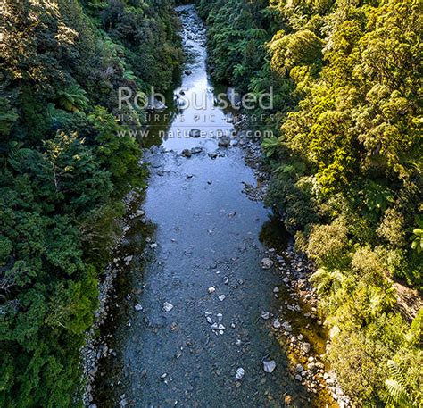 Hutt River Gorge Near Pakuratahi Forks Aerial View Over Forest Gorge