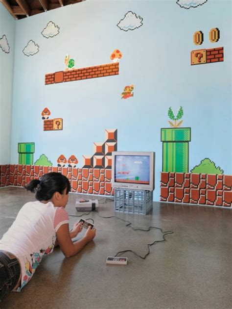 Decoraci N De Pared De Super Mario En La Guarder A De Nintendo