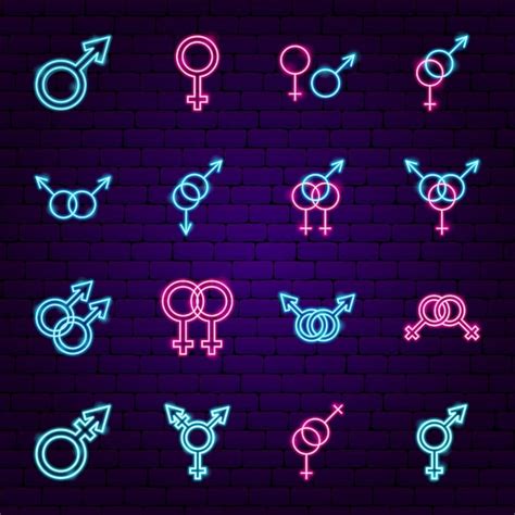 Premium Vector Gender Sex Neon Icons