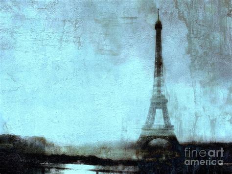 Dreamy Paris Eiffel Tower Aqua Teal Sky Blue Abstract Photograph By