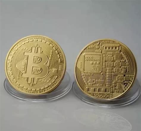 Kit Moeda Bitcoin F Sica Dourada Banhada Ouro Colecionador