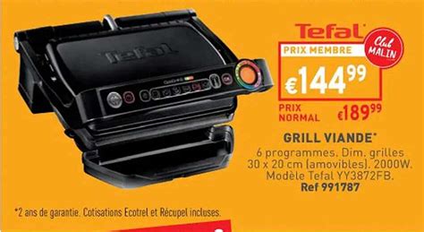 Promo Grill Viande Tefal Chez Trafic Icatalogue Fr