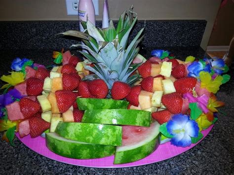 Luau Party Fruit Display Hawaiian Themed Sleepover Pinterest