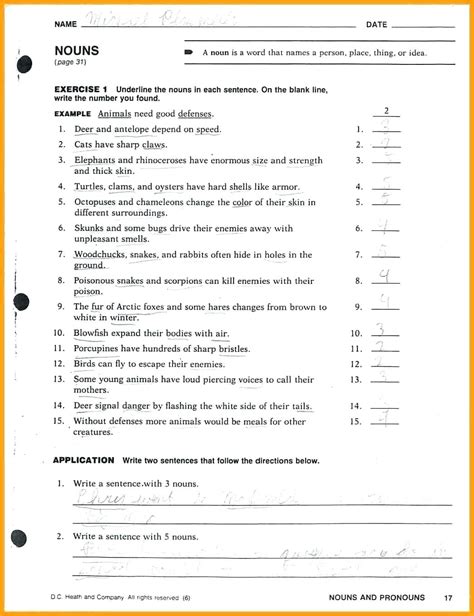 Grammar Worksheets For 6th Grade Nouns