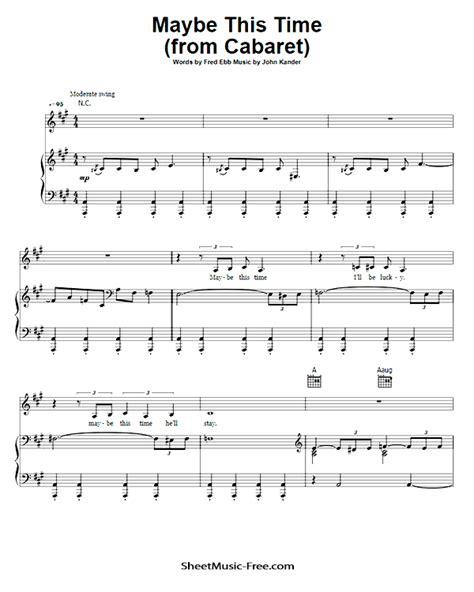 Maybe This Time Sheet Music Cabaret ♪ Sheetmusic Freecom