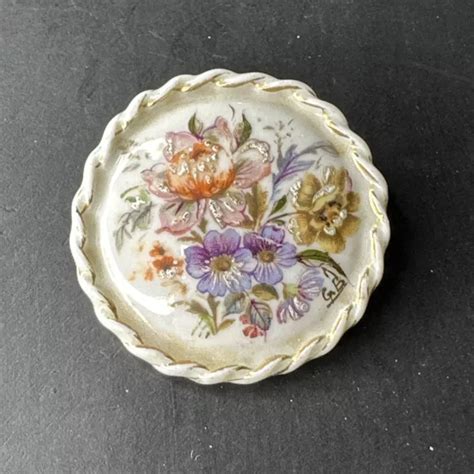 Ancienne Broche Art Nouveau Limoges Maux Porcelaine Eur