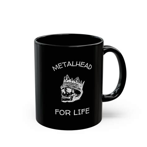 Metalhead Skull Coffee Mug 11oz And 15oz Metalhead For Life Black Heavy