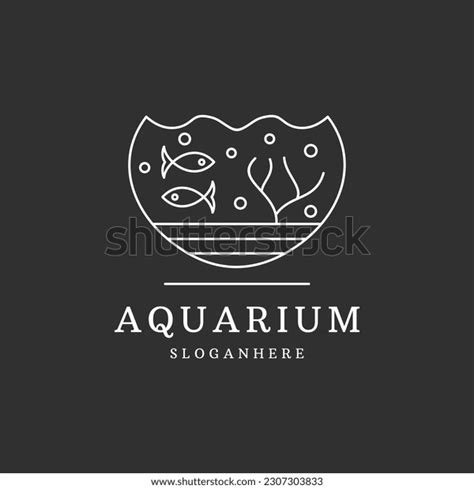 Aquarium Logo Vector Templates Line Style Stock Vector (Royalty Free ...