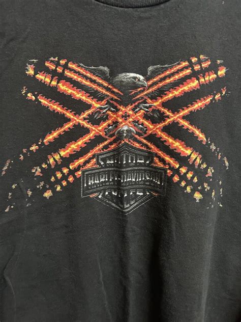 Vintage Y K Harley Davidson Flame Eagle Long Sleeve S Gem