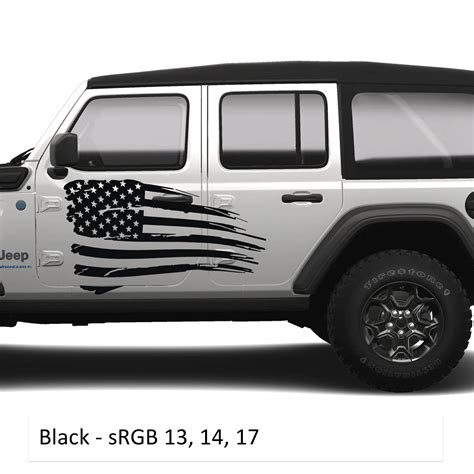 Tattered American Flag Body Graphics Kit Jeep Graphics