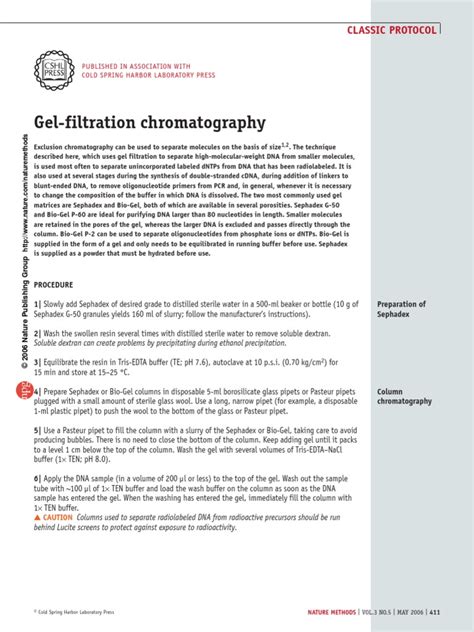 Gel Filtration Chromatography | PDF | Chromatography | Buffer Solution