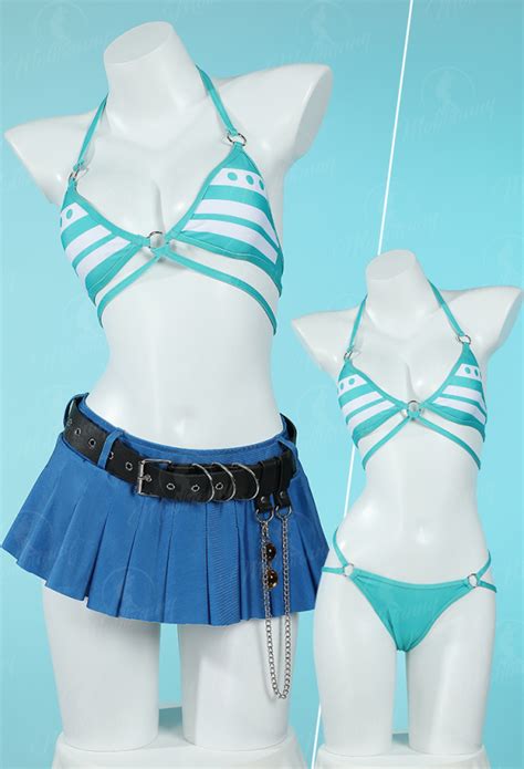 Women Nami Two Piece Swimsuit Costume Sexy Bikini Set Top And Bottoms Bathing Suit OP Cosplay
