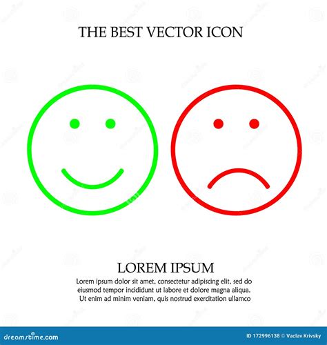 Smile and Frown Face Vector Icon Stock Vector - Illustration of gesture ...