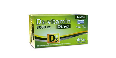 Jutavit D3 vitamin 3000NE Olíva lágykapszula Pingvin Patika