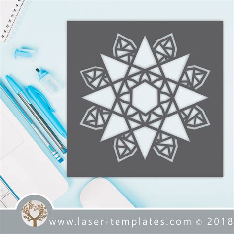 Laser Ready Geometric Flower Stencil Vector Template Download Online