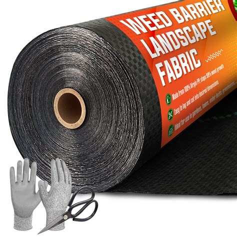 Buy 5ftx500ft Garden Weed Barrier Landscape Fabric Including Scissors And Gloves Large Weed