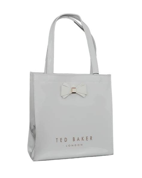 Ted Baker Aracon Plain Bow Small Icon Tote Bag In Light Grey In Grey