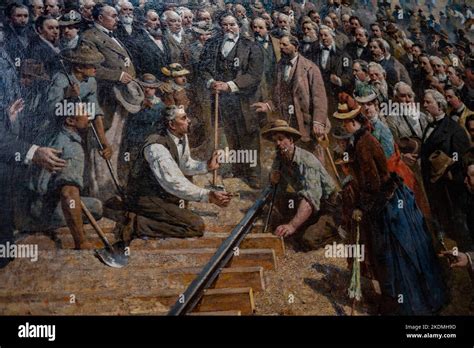 Painting Of The Driving Of The Last Spike In 1869 By Artist Thomas Hill