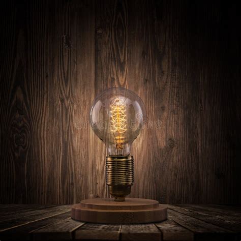 Vintage Light Bulb On Dark Background Stock Image Image Of