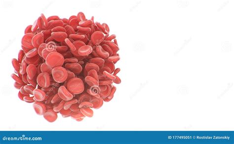 Abstract Red Blood Cells Clot In The Shape Of A Sphere Isolated On