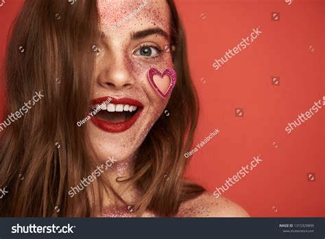 Close Portrait Glamorous Naked Woman Glossy Stock Photo Shutterstock