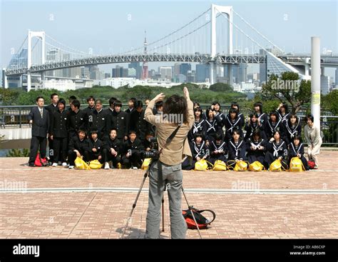 Jpn Japan Tokyo School Class Excursion To Odaiba An Artificial