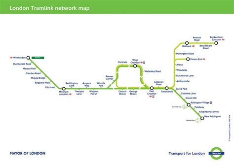 Croydon map - Croydon tram map (England)