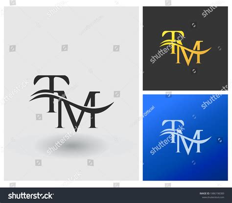 Tm Logo Vector Monogram Minimalist Modern Stock Vector Royalty Free