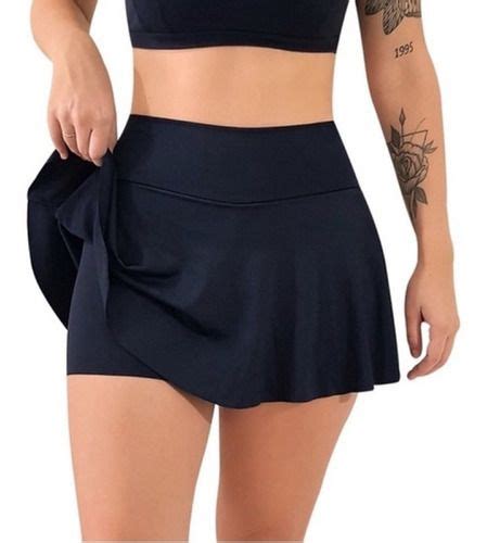 Short Saia Fitness Feminino Tapa Bum Bum C S Alto Academia R