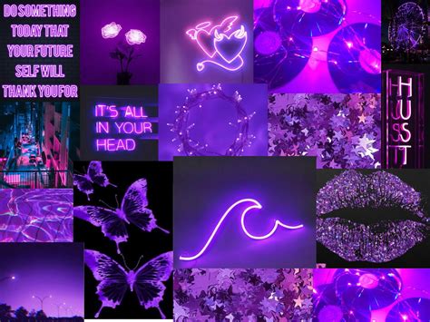 Purple Aesthetic Collage Neon PC Wallpapers Wallpaper Cave