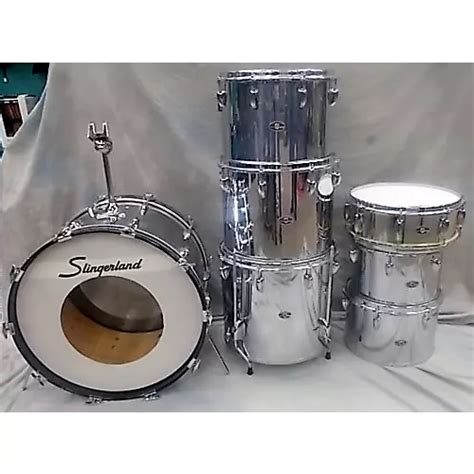 Vintage Slingerland 1970s 7 Piece Drum Kit Mirrored Finish Guitar Center