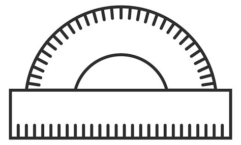 Premium Vector Protractor Line Icon Geometry Angle Measurement Symbol