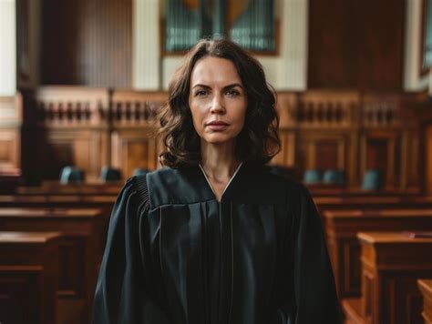 Premium Photo Confident Female Lawyer Standing In A Courtroom