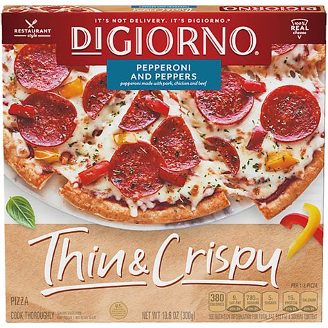 DIGIORNO Thin Crispy Pepperoni And Peppers Frozen Pizza 10 6 Oz Box