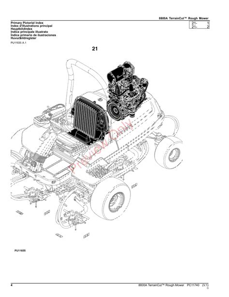 John Deere 8800a Terraincut Rough Mower Parts Catalog Pc11740 12nov23