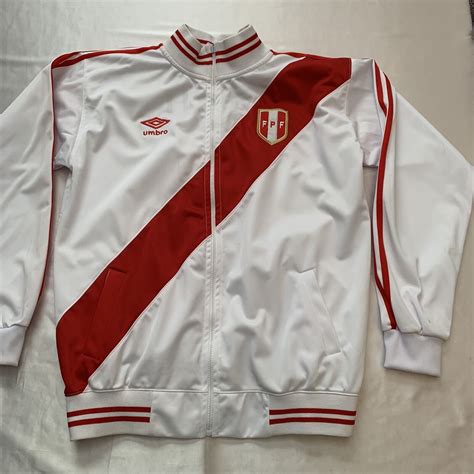 Peru Soccer Futbol Track Jacket Umbro Red Sash Mens M Gem