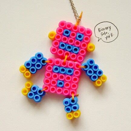 Hama beads robot biby creations Couture tutorial pyssla Железные